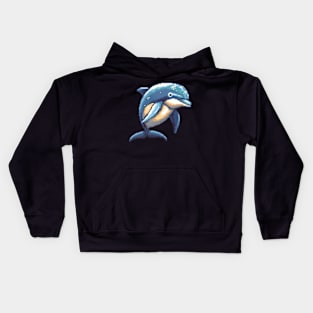 Pixelated Dolphin Artistry Kids Hoodie